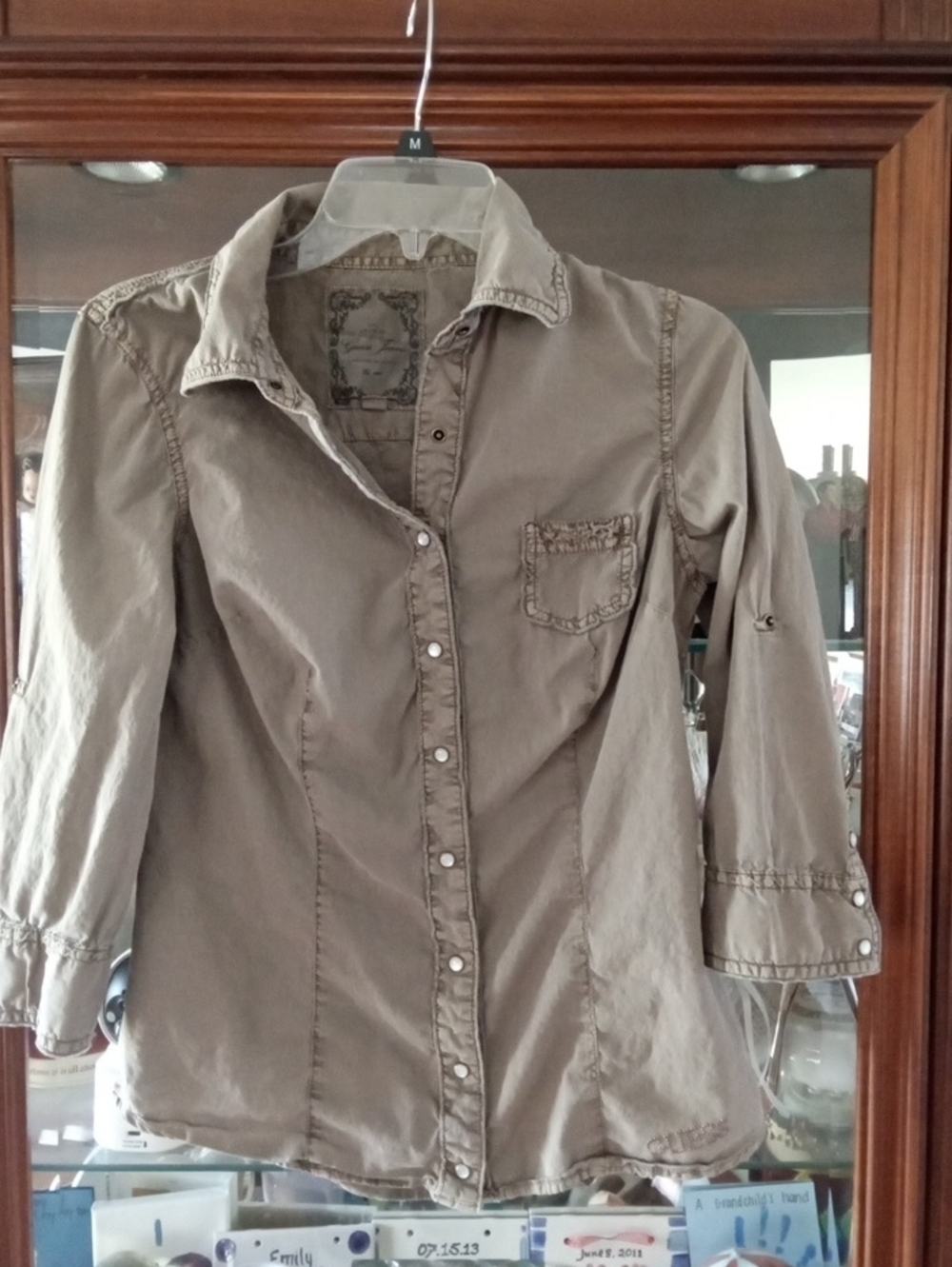 Guess Olive Green Utility Shirt Jacket